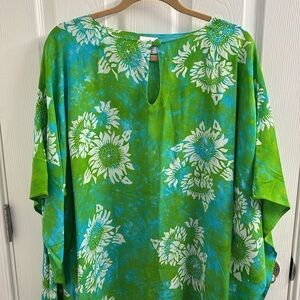 Women's KOSI BALI Collection Kaftan Pool Cover-up 80's Sunflowers- Gorgeous!
